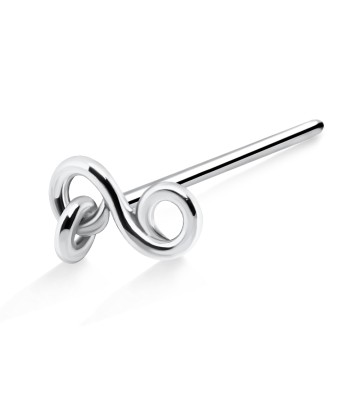 Infinity Shaped Silver Straight Nose Stud NSKA-47